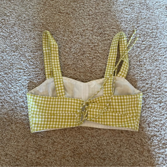 Topshop Adjustable Lime Green and White Gingham Two Piece Size 2/4 with Pockets - Picture 7 of 9